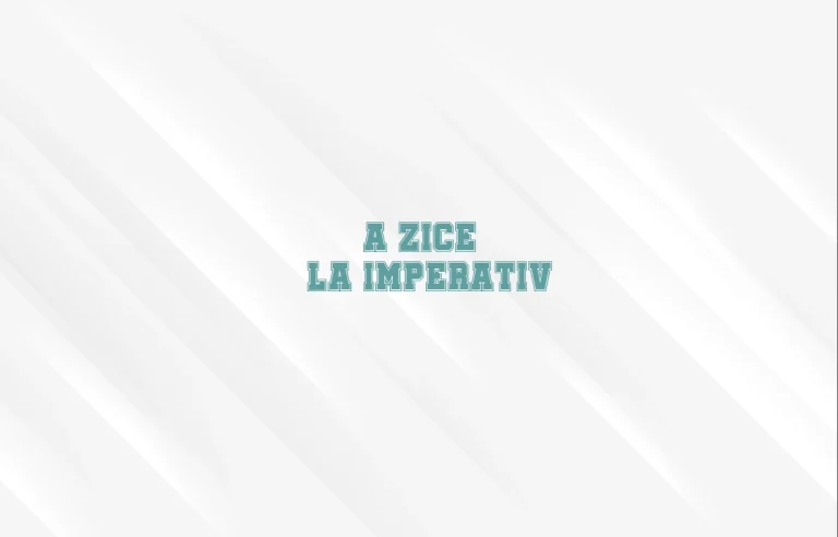a zice la imperativ