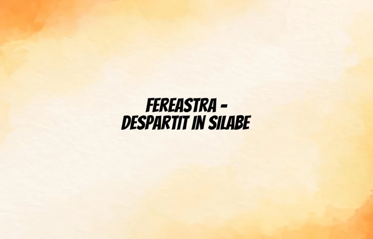 fereastra despartit in silabe