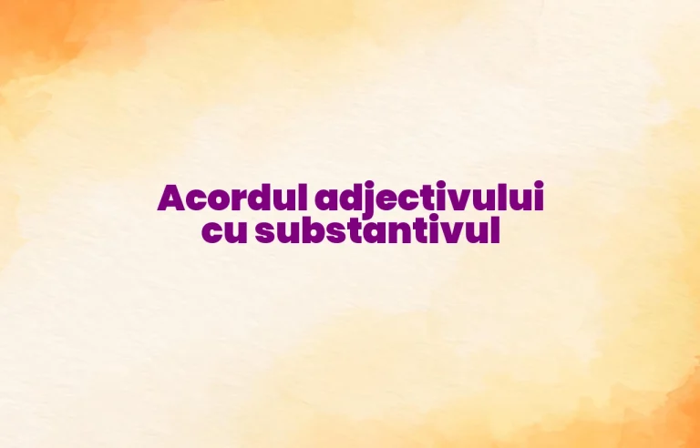 acordul adjectivului cu substantivul