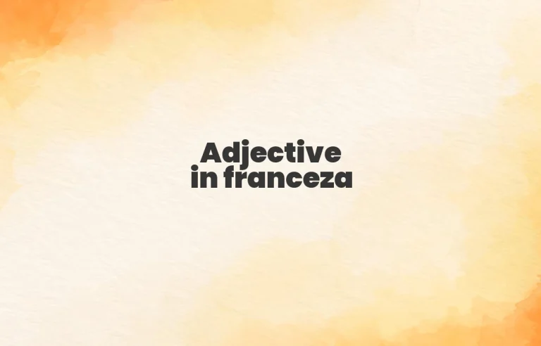 adjective in franceza