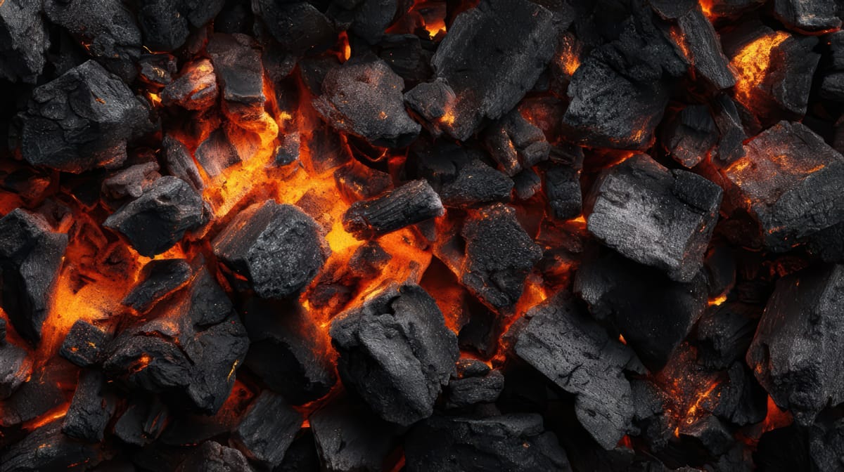 glowing hot coals embers